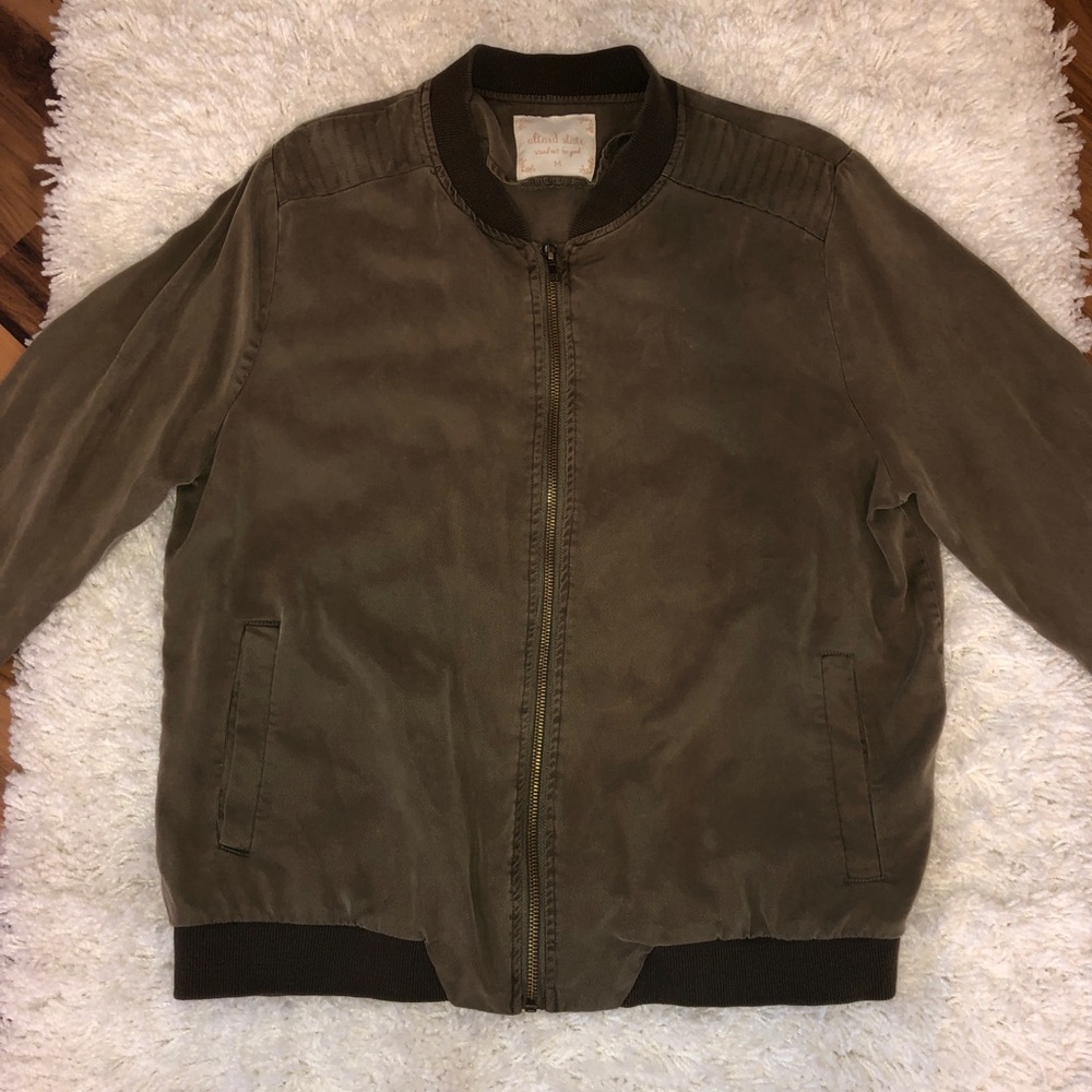 Olive green bomber jacket